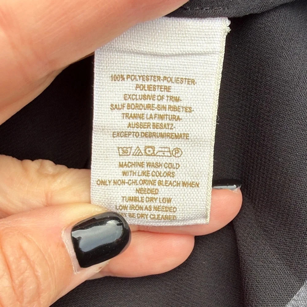 Free People Black Sheer Blouse m top shirt